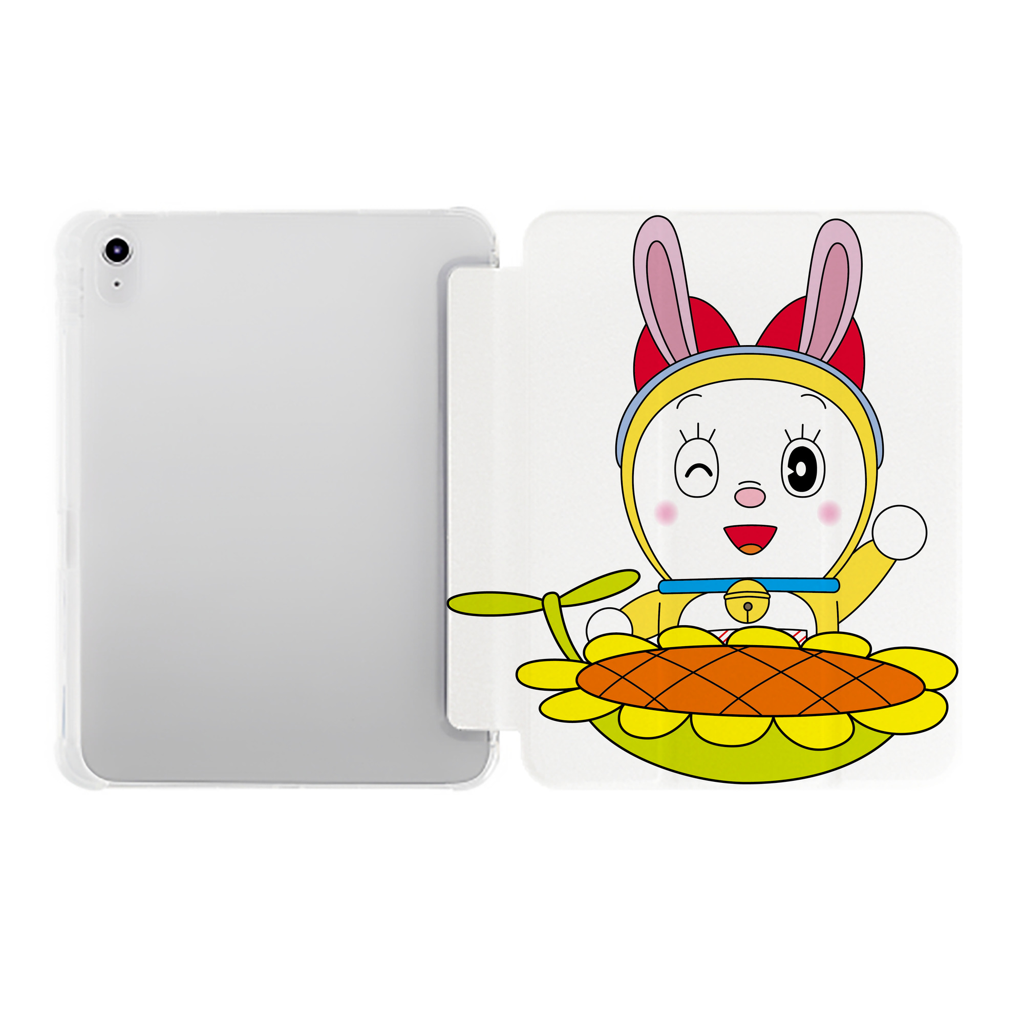 （画像用） ドラえもん ドラミ Doraemon Dorami IPad ケース ペン収納付き 三つ折りスタンド PUレザー×シリコン 対応機種9.5/10.5/10.9インチ